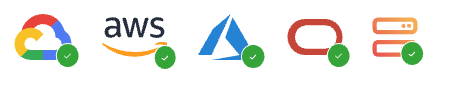 AWS, Google Cloud, Azure, On-premise